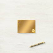 Gold Luxury Monogram F Post-it® Notes (Op bureau)