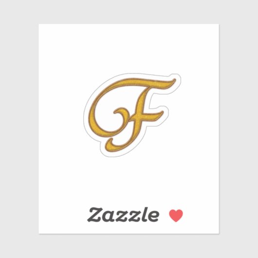 Gold Luxury Monogram F Sticker (Vel)