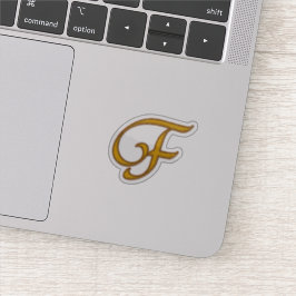 Gold Luxury Monogram F Sticker