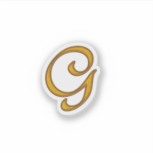 Gold Luxury Monogram G Sticker (Voorkant)