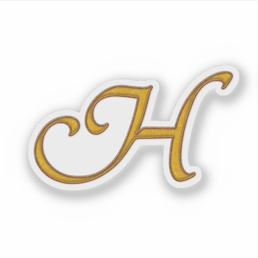 Gold Luxury Monogram H Sticker (Voorkant)