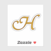 Gold Luxury Monogram H Sticker (Vel)