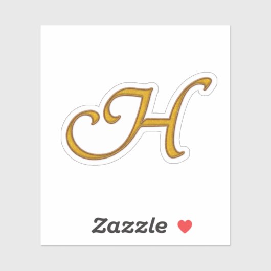 Gold Luxury Monogram H Sticker (Vel)