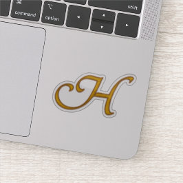 Gold Luxury Monogram H Sticker