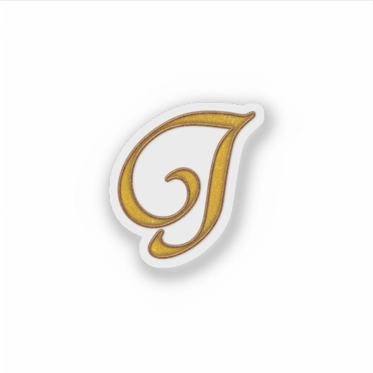 Gold Luxury Monogram J Sticker (Voorkant)