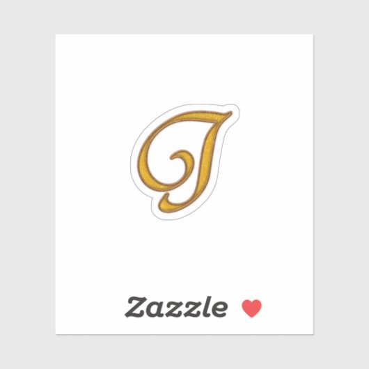Gold Luxury Monogram J Sticker (Vel)