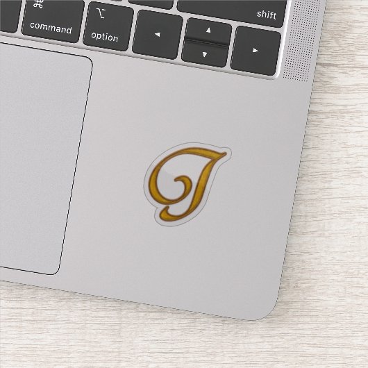 Gold Luxury Monogram J Sticker (Detail)