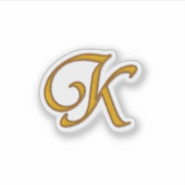 Gold Luxury Monogram K Sticker (Voorkant)
