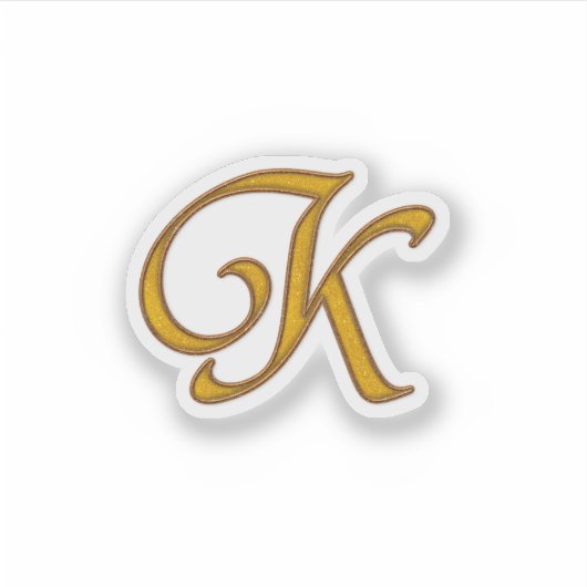 Gold Luxury Monogram K Sticker (Voorkant)