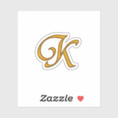 Gold Luxury Monogram K Sticker (Vel)