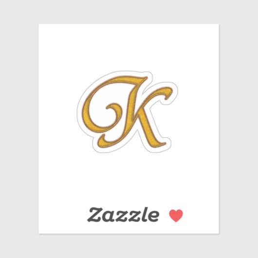 Gold Luxury Monogram K Sticker (Vel)