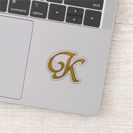 Gold Luxury Monogram K Sticker