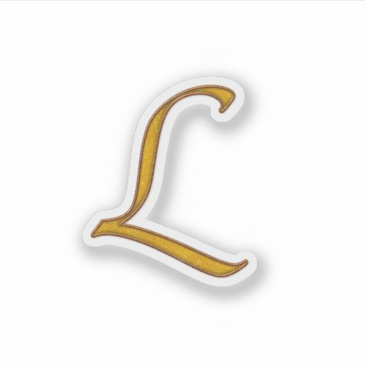Gold Luxury Monogram L Sticker (Voorkant)