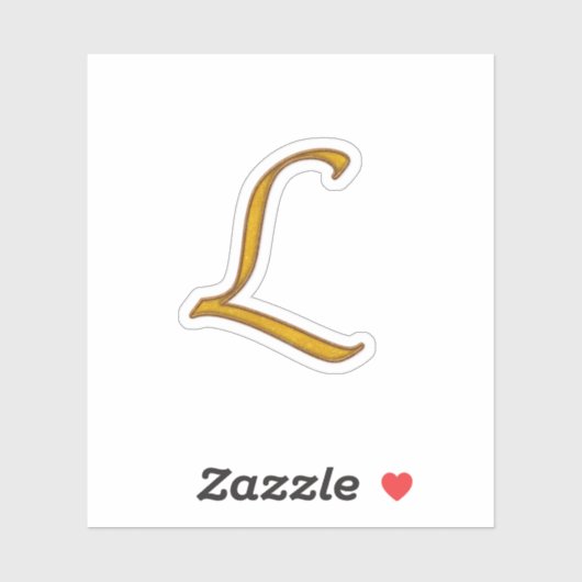 Gold Luxury Monogram L Sticker (Vel)