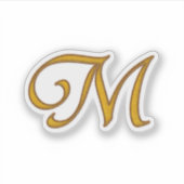 Gold Luxury Monogram M Sticker (Voorkant)