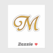 Gold Luxury Monogram M Sticker (Vel)