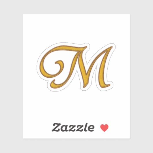 Gold Luxury Monogram M Sticker (Vel)
