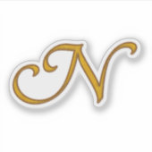 Gold Luxury Monogram N Sticker (Voorkant)