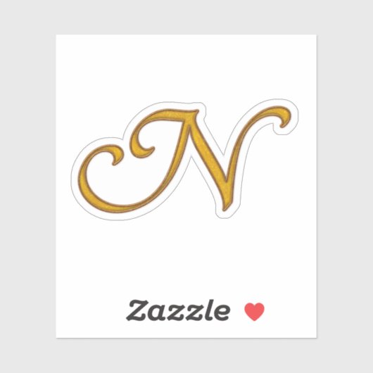 Gold Luxury Monogram N Sticker (Vel)