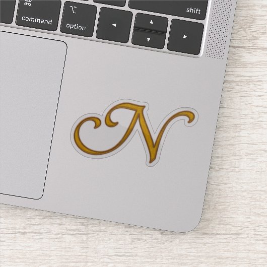 Gold Luxury Monogram N Sticker (Detail)