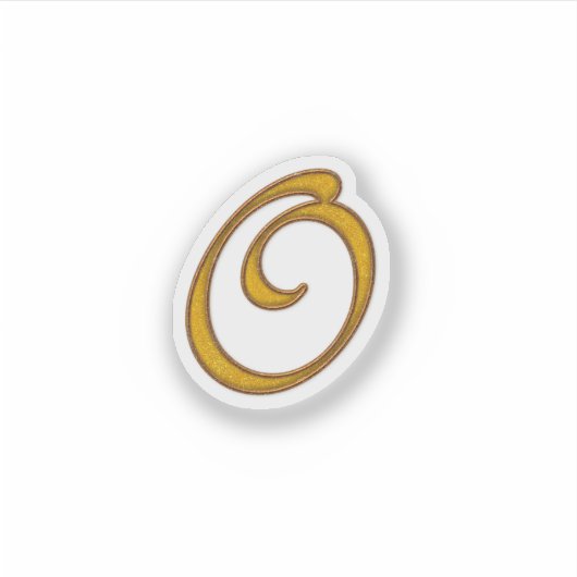 Gold Luxury Monogram O Sticker (Voorkant)