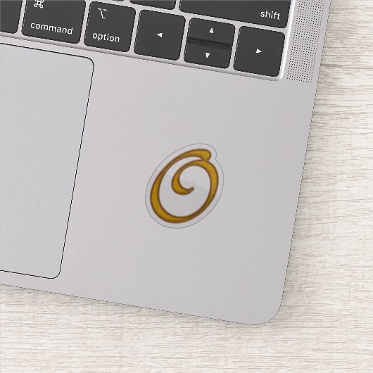 Gold Luxury Monogram O Sticker (Detail)