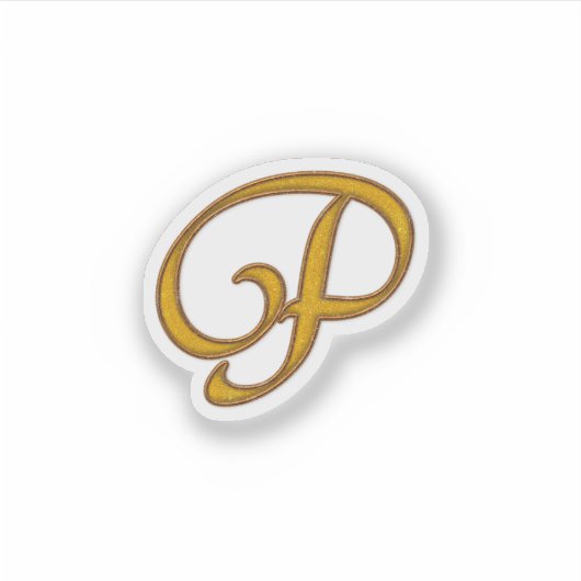 Gold Luxury Monogram P Sticker (Voorkant)