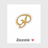 Gold Luxury Monogram P Sticker (Vel)