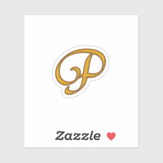 Gold Luxury Monogram P Sticker (Vel)