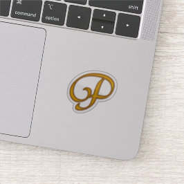Gold Luxury Monogram P Sticker