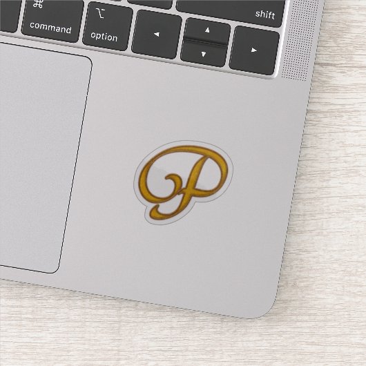 Gold Luxury Monogram P Sticker (Detail)