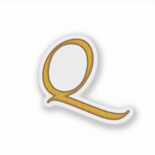 Gold Luxury Monogram Q Sticker (Voorkant)