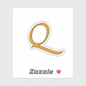 Gold Luxury Monogram Q Sticker (Vel)
