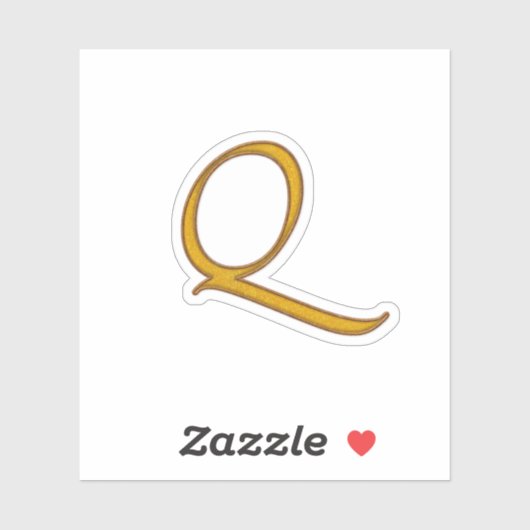 Gold Luxury Monogram Q Sticker (Vel)
