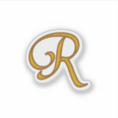 Gold Luxury Monogram R Sticker (Voorkant)