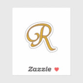 Gold Luxury Monogram R Sticker (Vel)