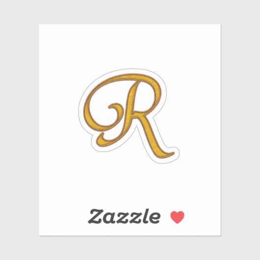 Gold Luxury Monogram R Sticker (Vel)