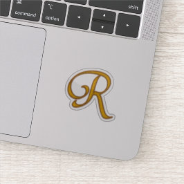 Gold Luxury Monogram R Sticker