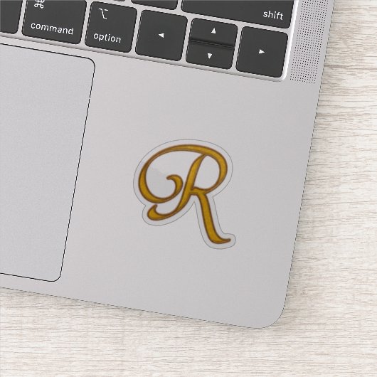 Gold Luxury Monogram R Sticker (Detail)