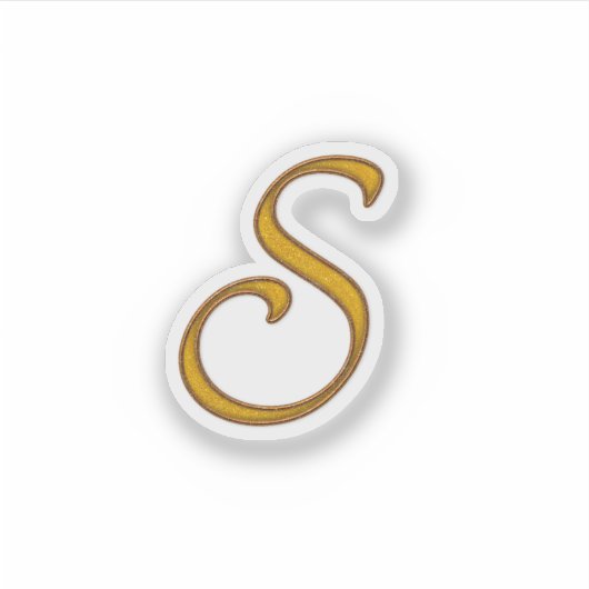 Gold Luxury Monogram S Sticker (Voorkant)