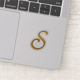 Gold Luxury Monogram S Sticker