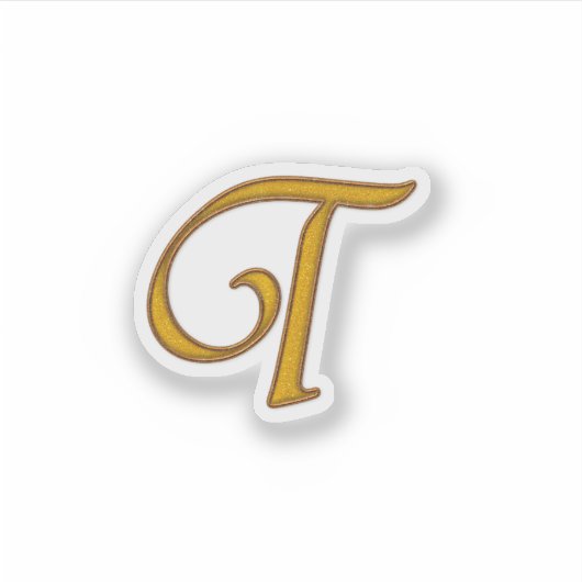 Gold Luxury Monogram T Sticker (Voorkant)