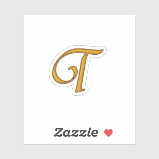 Gold Luxury Monogram T Sticker (Vel)