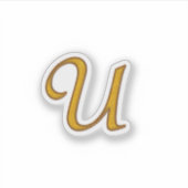 Gold Luxury Monogram U Sticker (Voorkant)