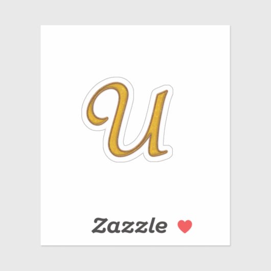 Gold Luxury Monogram U Sticker (Vel)
