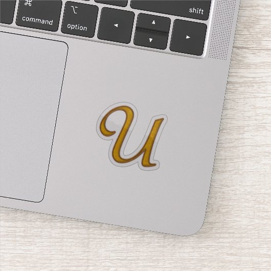 Gold Luxury Monogram U Sticker (Detail)