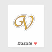 Gold Luxury Monogram V Sticker (Vel)