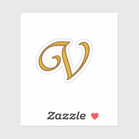 Gold Luxury Monogram V Sticker (Vel)