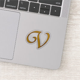 Gold Luxury Monogram V Sticker