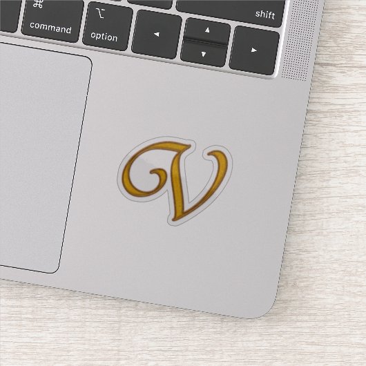 Gold Luxury Monogram V Sticker (Detail)
